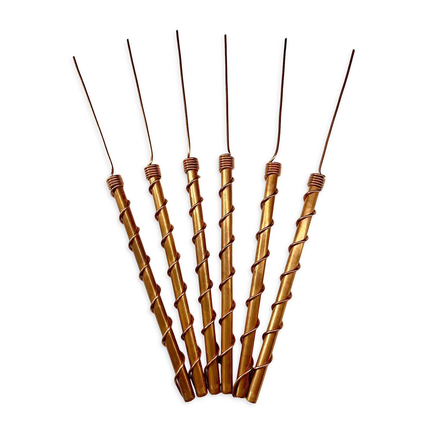 Electroculture Garden Plant Stakes,6 Pack 12 Electroculture Copper  Gardening Antennas for Accelerated Growing, Made of 99.9% Pure Solid Copper  Wire