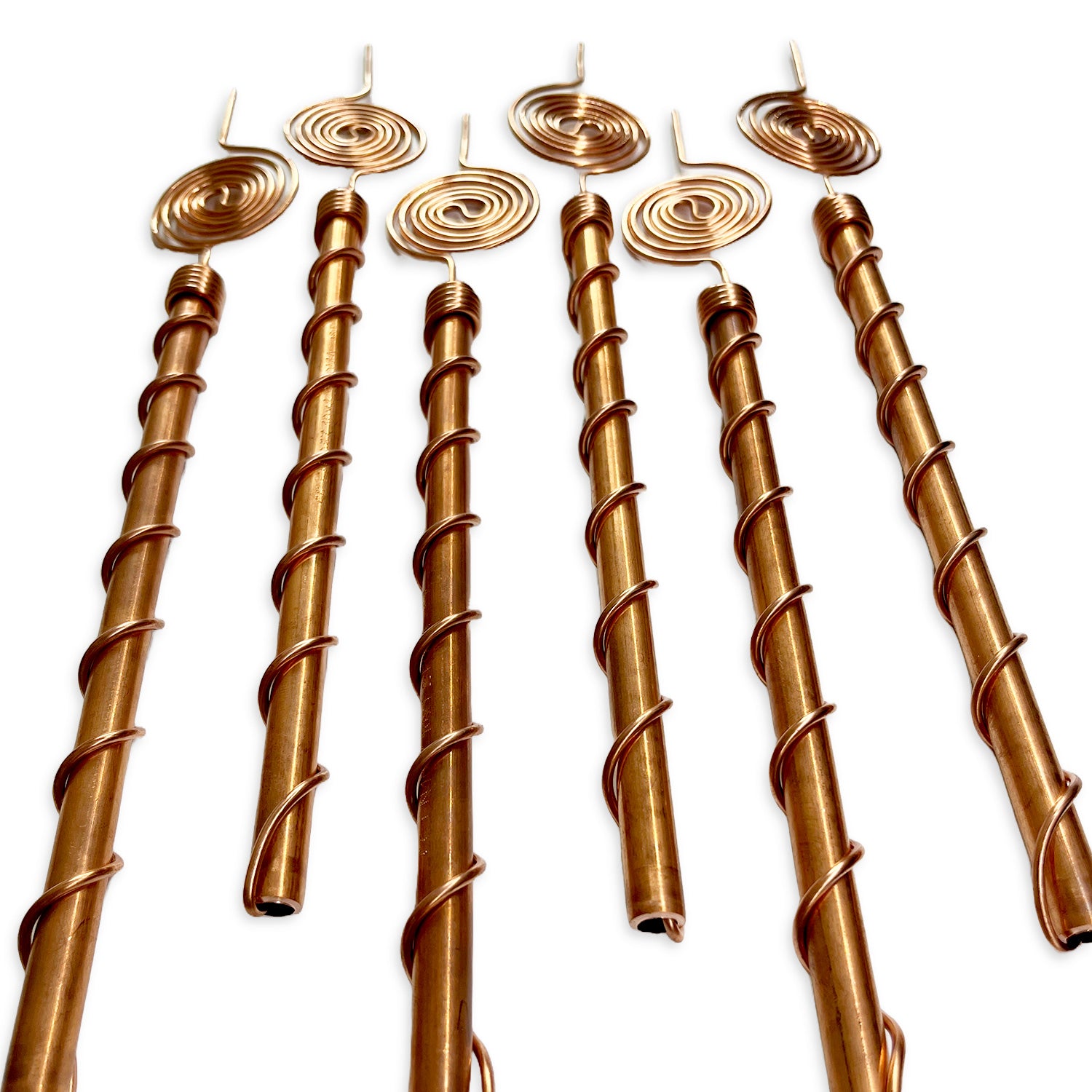 Electroculture Copper Spiral Antenna (12 Tight Coil) Garden Tool Decoration